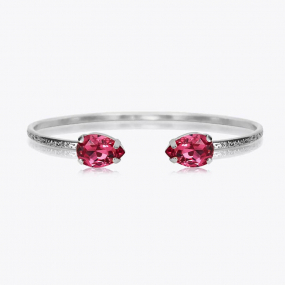 Petite Drop Bracelet, Rhodium & Dark Rose