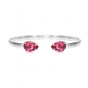 Petite Drop Bracelet, Rhodium & Dark Rose