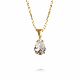 Petite Drop Necklace, Gold & Crystal