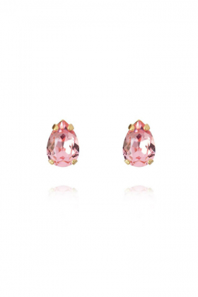 Petite Drop Stud Earrings, Gold & Light Rose