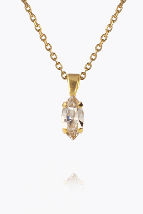 Petite Navette Necklace, Gold & Light Silk