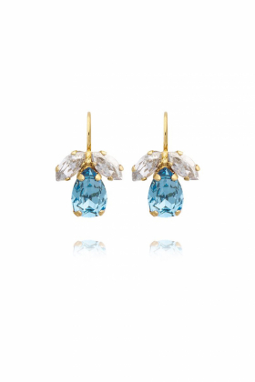 Petite Timo Earrings, Gold & Aquamarine / Blueshade