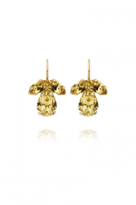 Petite Timo Earrings, Gold & Dark Jonquil