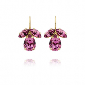 Petite Timo Earrings, Gold &  Dark Rose