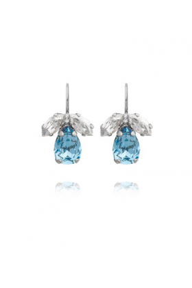 Petite Timo Earrings, Rhodium & Aquamarine / Blueshade