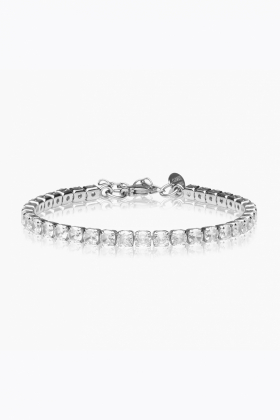 Zara Bracelet, Rhodium & Crystal