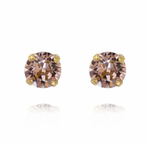Classic Stud Earrings, Gold & Vintage Rose