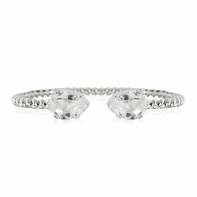 Mini Drop Bracelet, Rhodium & Crystal