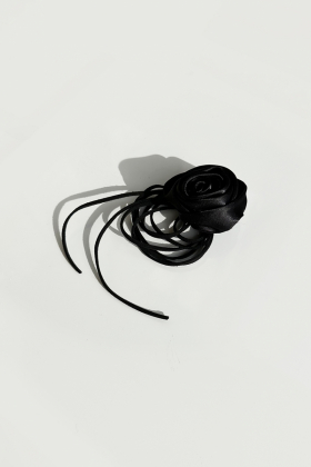 The Satin Rose Choker, Black