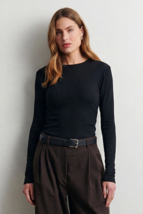 Aubin LS O-Neck Tee, Black