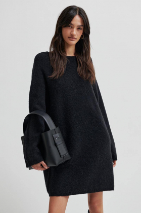 Gabby Knit Dress, Black Sand