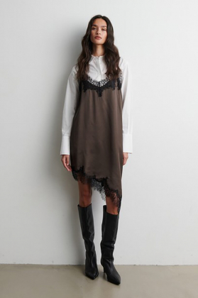 Lacia Contrast Mini Dress, Wren