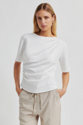 Ulina Drape Tee, White