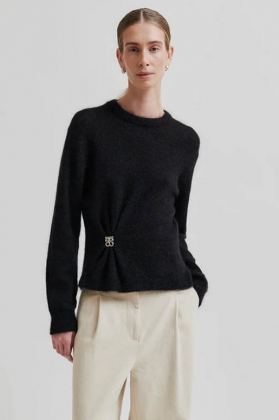 Solvej Knit O-Neck, Black