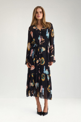 Nuophelia long dress, Caviar