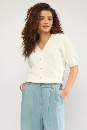 NuMarley SS Cardigan, Cloud Dancer