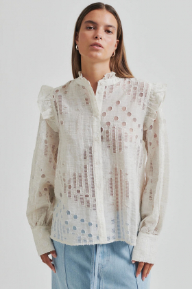 Nete Frill Shirt, Coconut Milk