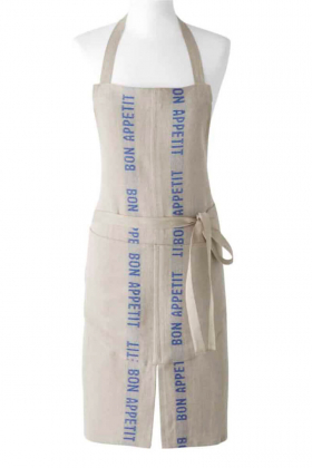 Apron Bon Appetit, Linen & Blue
