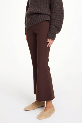 Vilanna High-Waist Trousers, Coffee Brown