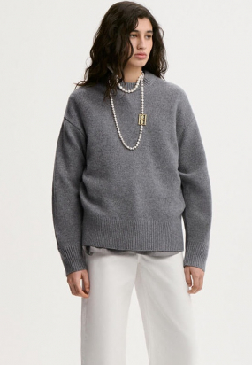 Bradley wool sweater, Grey melange