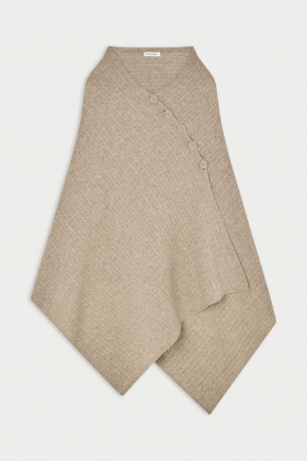 Liza wool cape, Grey brown melange
