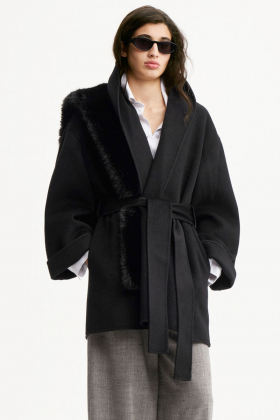 Trinelle wool coat, Black