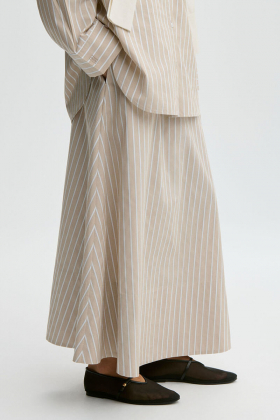 Pheobes organic cotton skirt, Old beige classic stripe