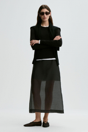 Esta silk organza skirt, Black