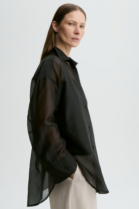 Derris silk organza shirt, Black