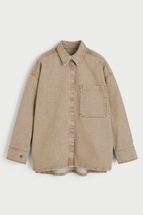 Dea organic cotton denim shirt, Toasted Coconut
