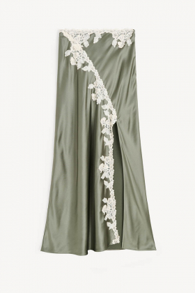 Erika maxi skirt, Deep Lichen green