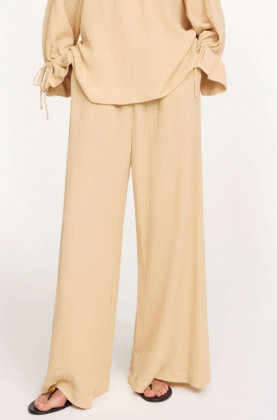 Pisca Weave wide-leg trousers, Dark Sand
