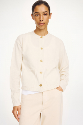 Veronika wool cardigan, Soft white