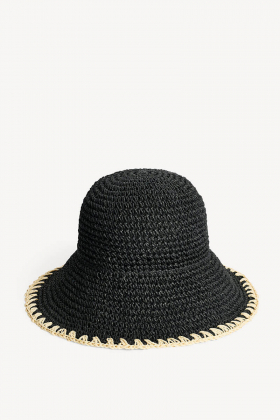 Strawilla paper hat, Black