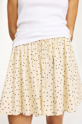Rapheo organic cotton mini skirt, Polka dot print