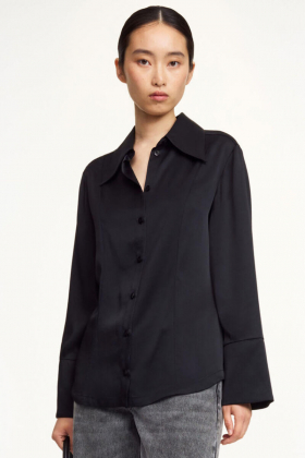 Rosiannas Satin Shirt, Black
