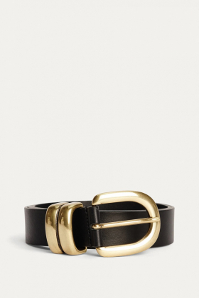 Zoira Leather Belt, Black