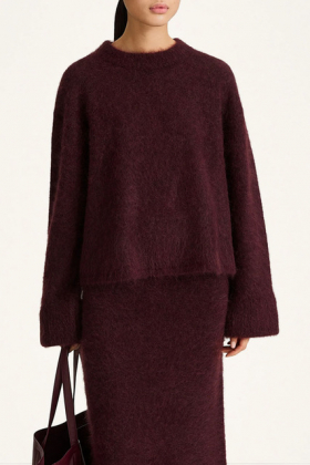 Niclas short sweater, Bordeaux