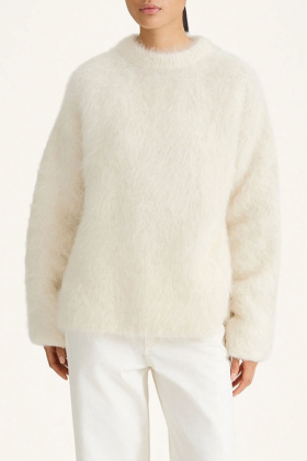 Oversized alpaca sweater Lory, Cream