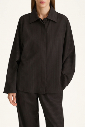Brenly shirt, Coffee pinstripe