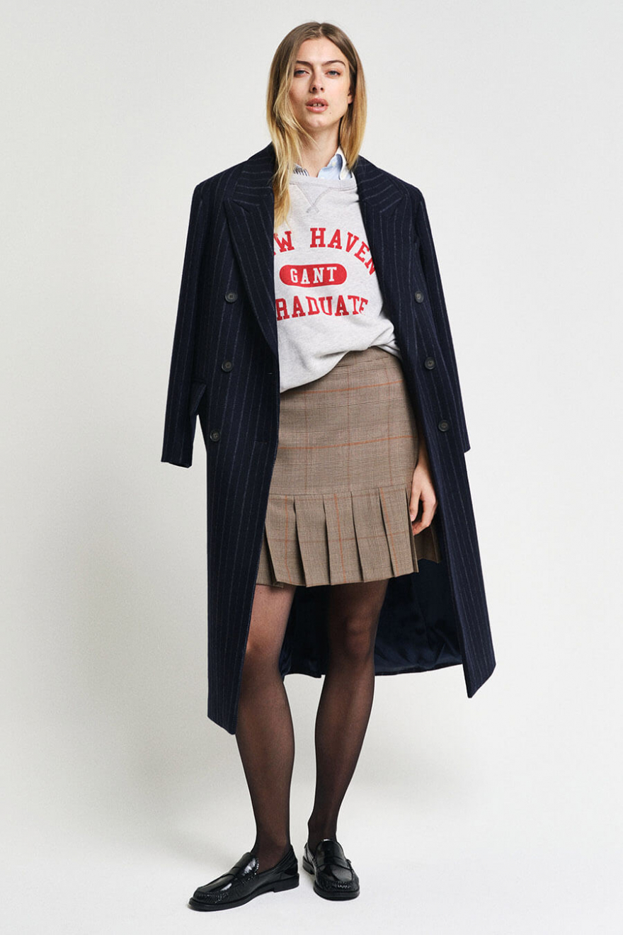 GANT | Checked Pleated Skirt, Cumin Beige | Skirts - For her