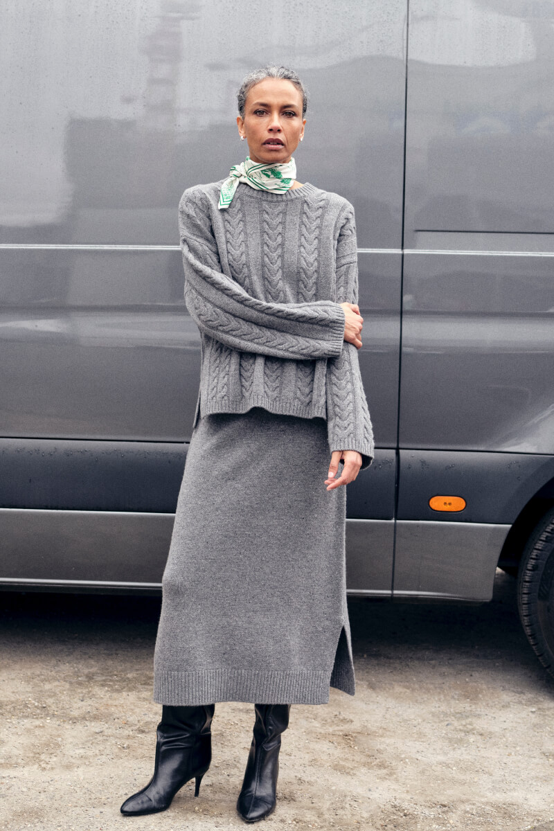 MOS MOSH | Bryndis Knit Skirt, Mockingbird | Skirts - For her