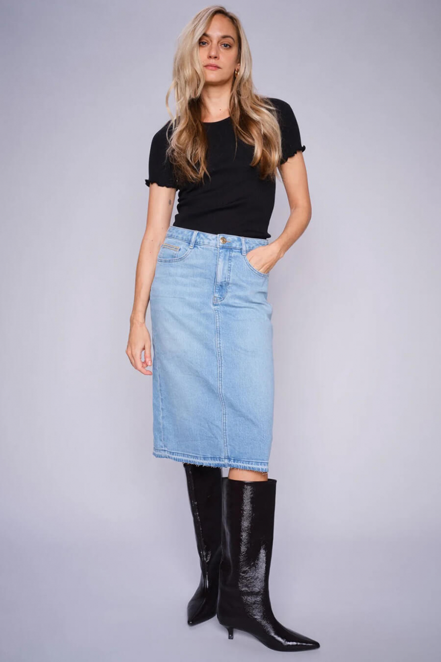 MOS MOSH | Ella Denim Skirt, Light Blue | Skirts - For her | Elin