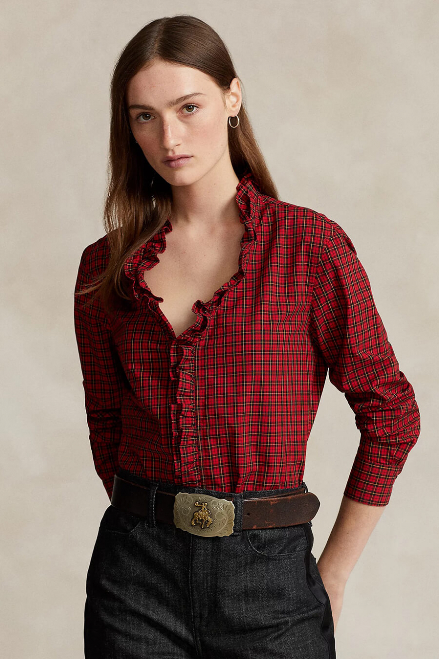 Ralph lauren red and black plaid shirt best sale