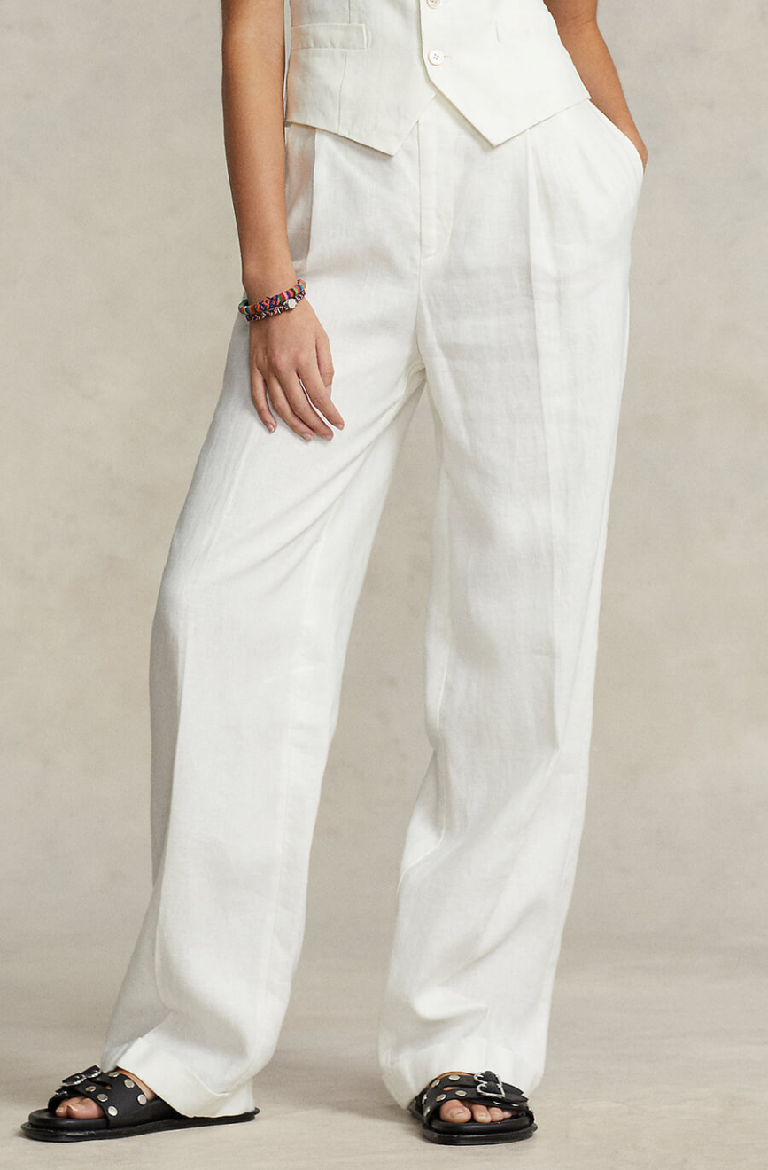 POLO RALPH LAUREN Pleated Linen Trouser Nevis Trousers Jeans For her Elin Maria