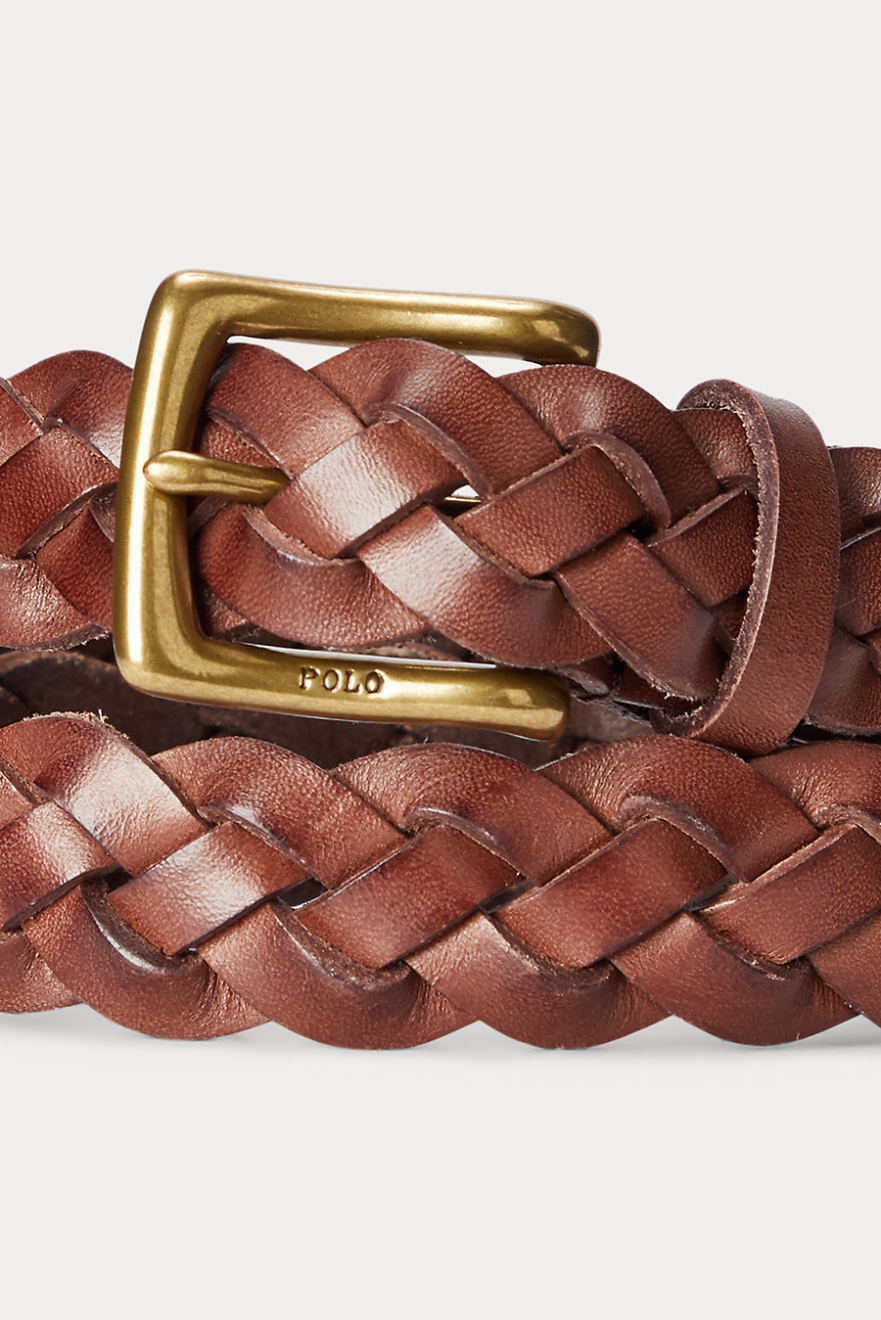 POLO RALPH LAUREN Braided Calfskin Belt Polo Brown Accessories For her Elin Maria