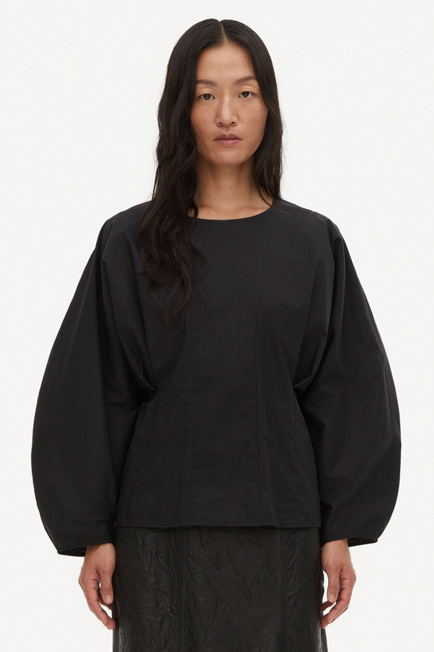 BY MALENE BIRGER Maias Organic Cotton Blouse Black Shirts