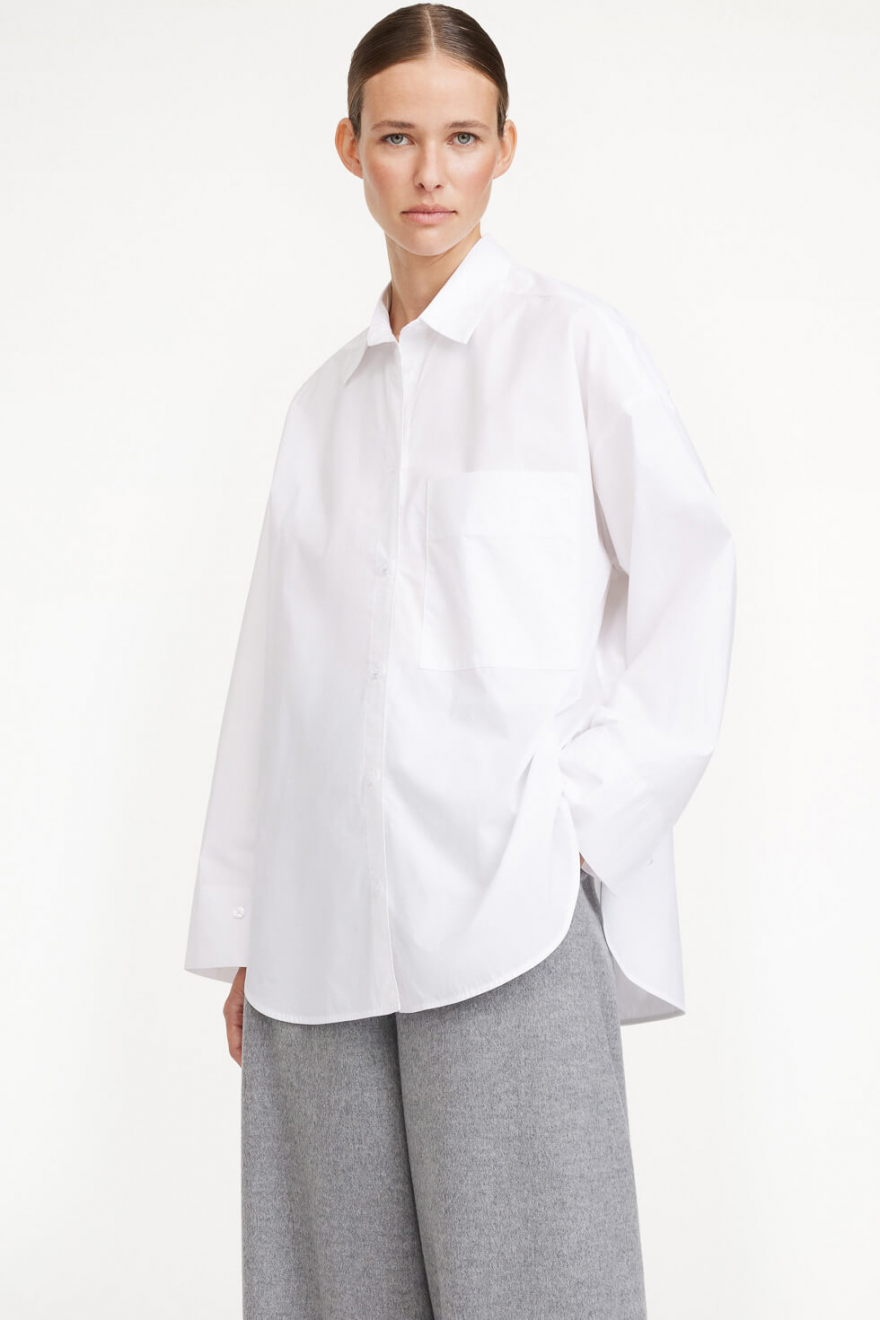 BY MALENE BIRGER Derris Organic Cotton Shirt Pure White Sh